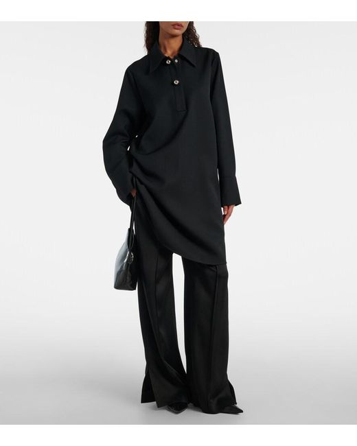 Jil Sander Black Wool Polo Dress