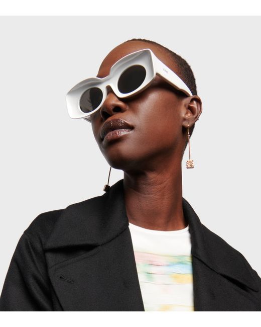 Loewe White Paula's Ibiza Rectangular Sunglasses