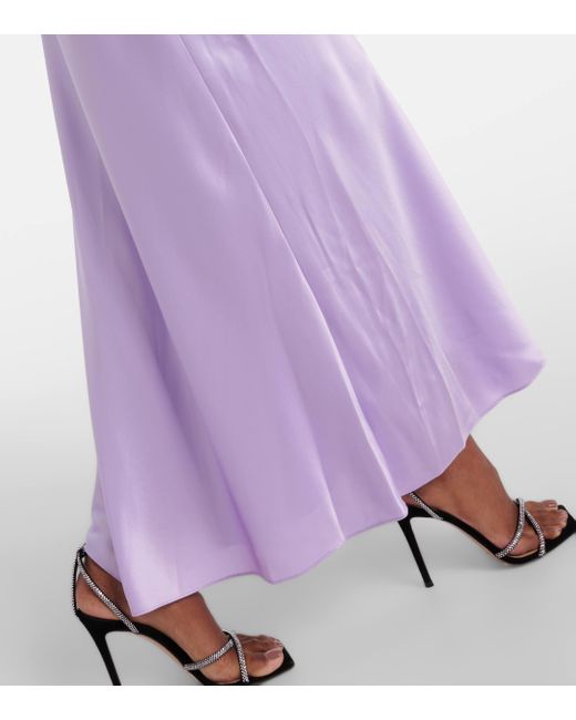 Robe longue en satin de soie et dentelle The Sei en coloris Purple
