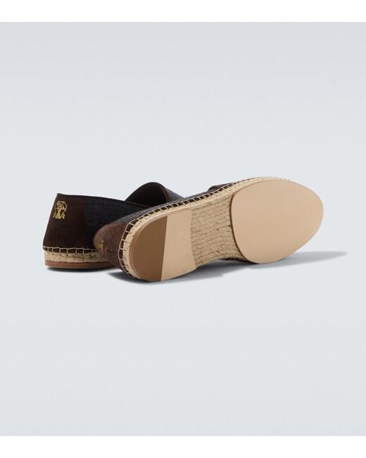 Brunello Cucinelli Black Suede-Trimmed Espadrilles for men