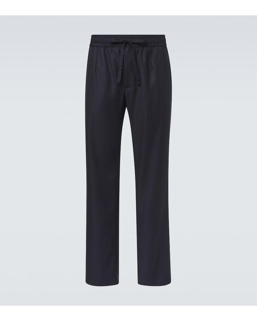 Dolce & Gabbana Blue Virgin Wool Straight Pants for men