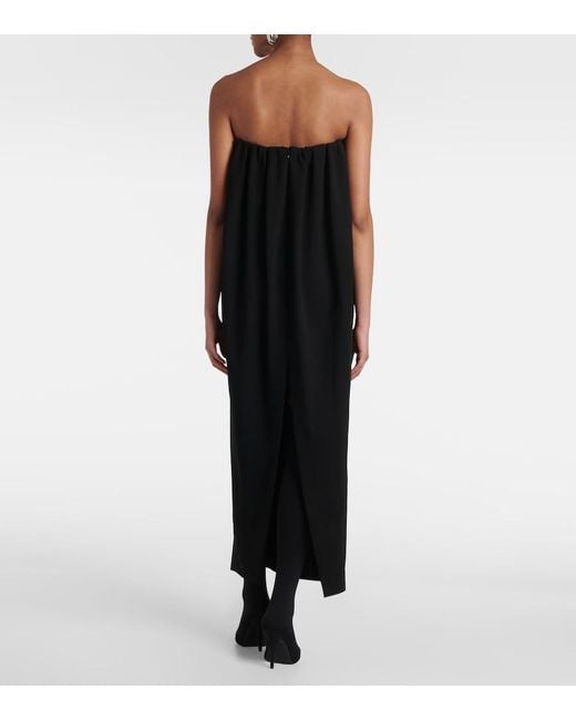Jean Paul Gaultier Black Crepe And Tulle Corset Maxi Dress