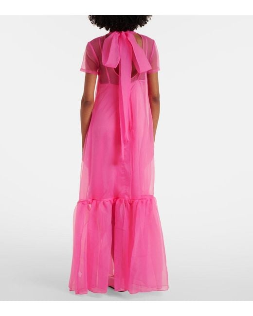 Staud Pink Tiered Tulle Gown