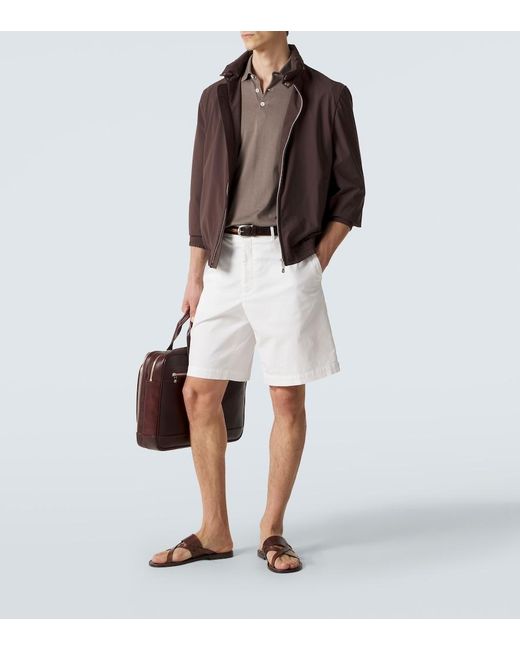 Brunello Cucinelli Brown Leather Sandals for men