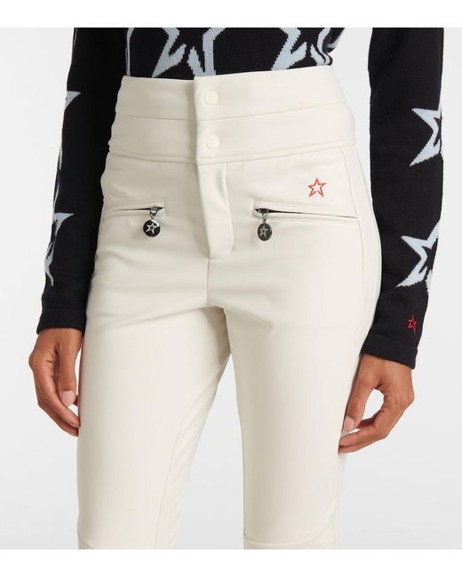 Perfect Moment White Aurora High-Rise Soft Shell Flared Ski Pants