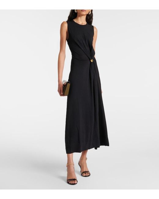 Altuzarra Black Saralien Gathered Jersey Midi Dress