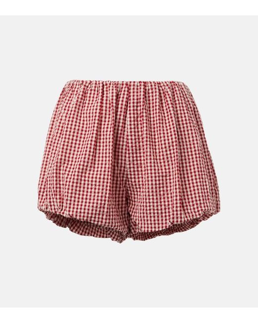 Posse Red Aurelia Gingham Cotton Shorts