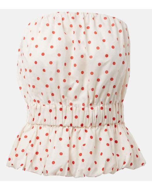 Posse Pink Aurelia Polka-Dot Linen Top