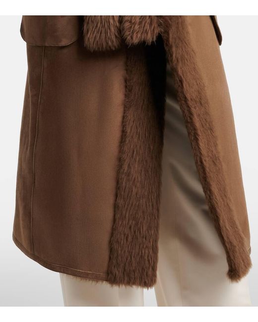 Ralph Lauren Women's Brown Wilmer Reversible Shearling Coat
