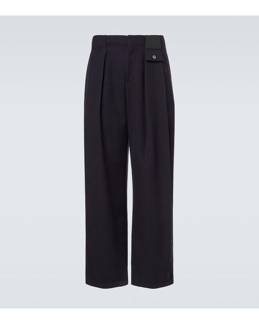 Loewe Blue Mid-Rise Cotton Twill Wide-Leg Pants for men