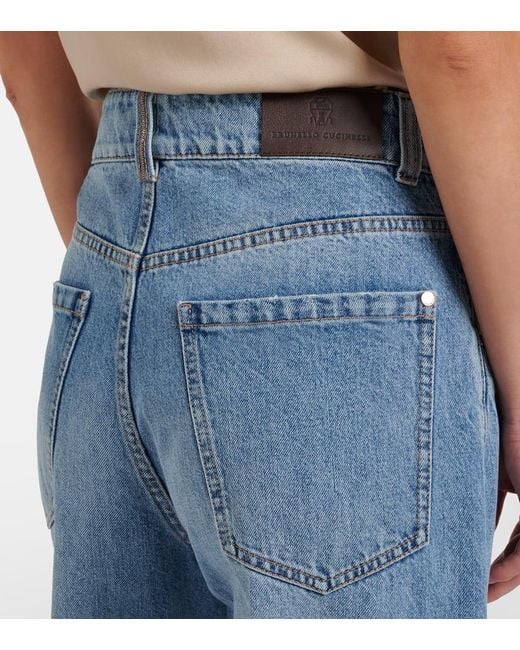 Brunello Cucinelli Blue Wide-Leg Jeans