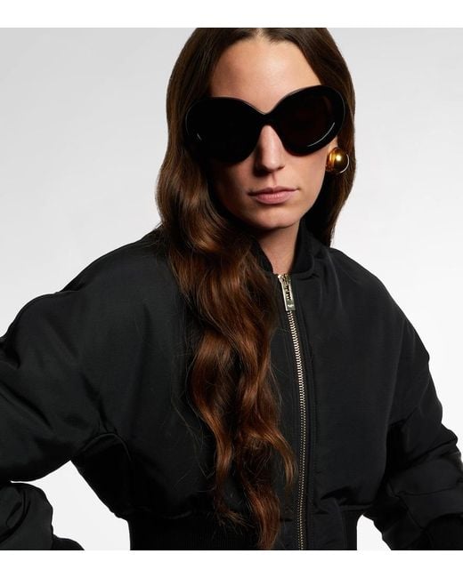 Alaïa Black Logo Oversized Sunglasses