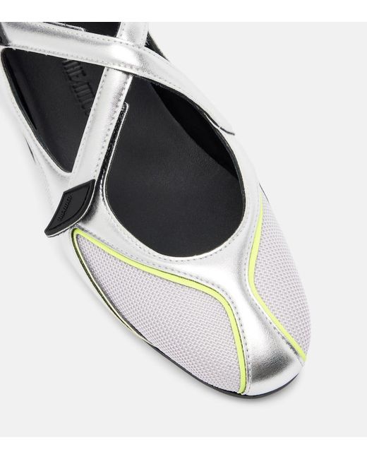 The Attico Black Floor01 Metallic Ballet Flats