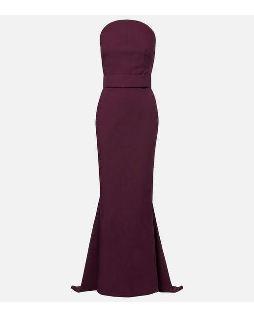 Solace London Purple Citra Strapless Gown