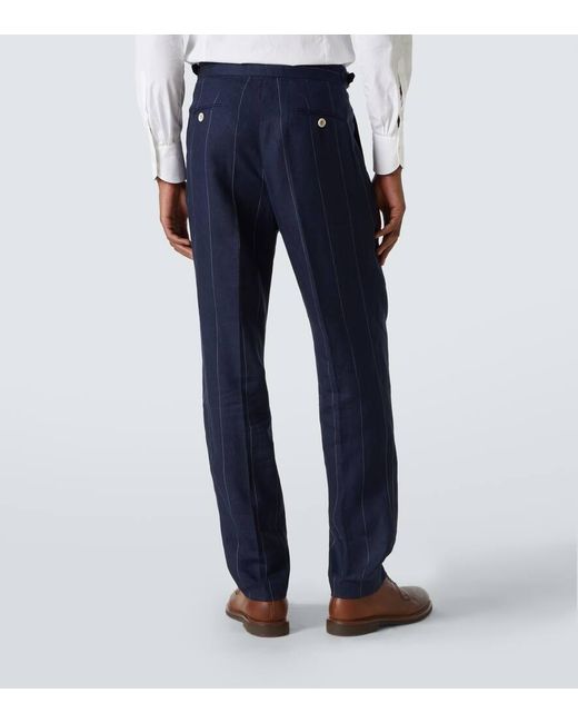 Completo Gessato di Brunello Cucinelli in Blue da Uomo