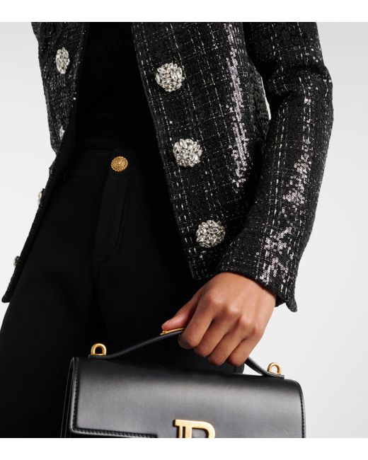 Balmain Black Sequined Tweed Jacket