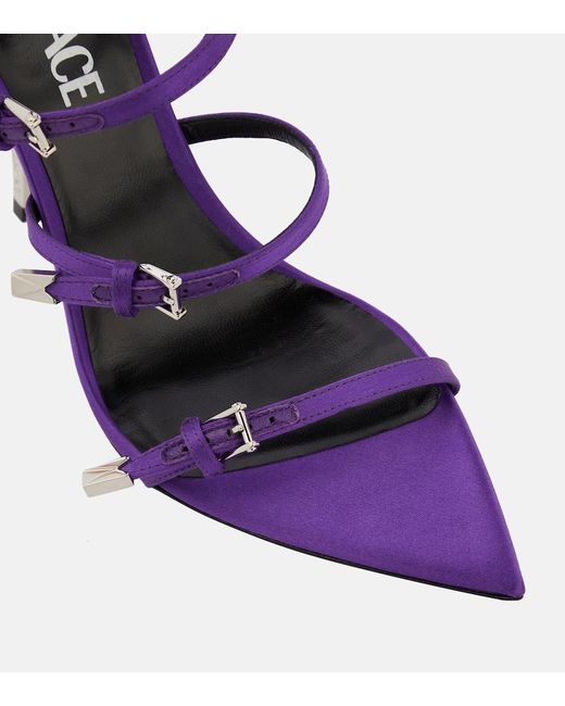 Versace Purple Pin-Point Leather Sandals