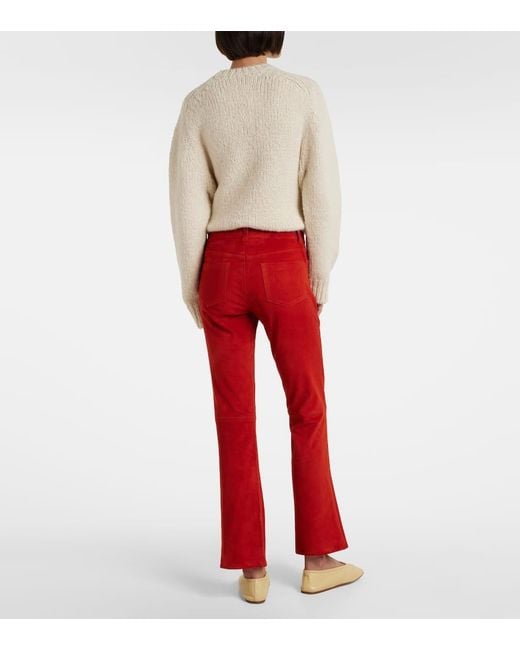 Stouls Dean 22 Low-Rise Suede Flared Pants