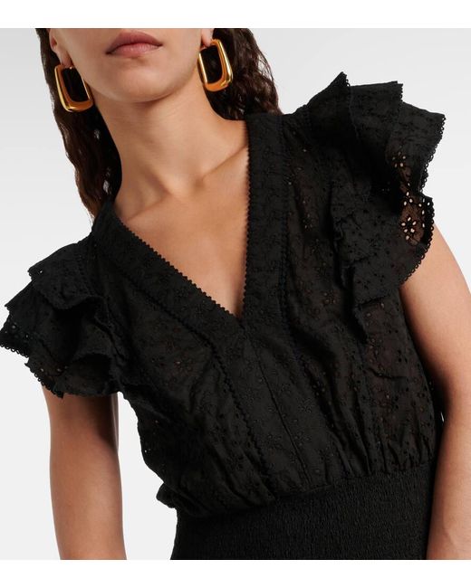 Vestido corto Camila de algodon Poupette de color Black