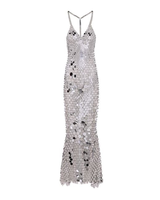Paco Rabanne Metallic Sequined Maxi Dress
