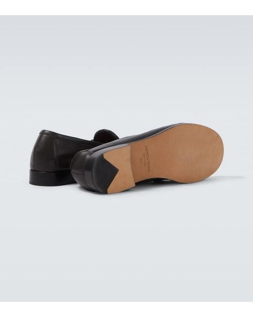 Bottega Veneta Black Silenzio Intrecciato Leather Loafers for men