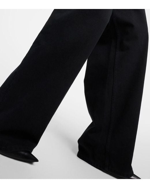 Balenciaga Black Mid-Rise Wide-Leg Jeans