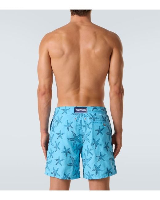 Vilebrequin Blue Mistral Printed Swim Trunks for men