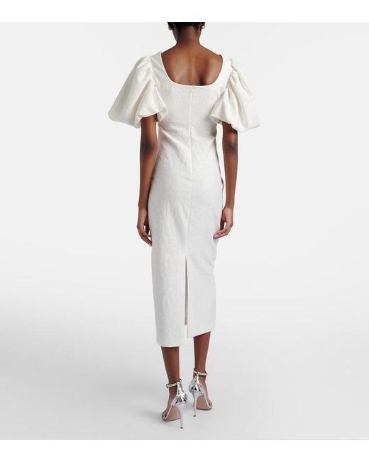 Max Mara White Elegante Quiz Floral Cocktail Dress