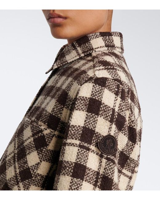 Moncler Black Checked Wool-Blend Overshirt