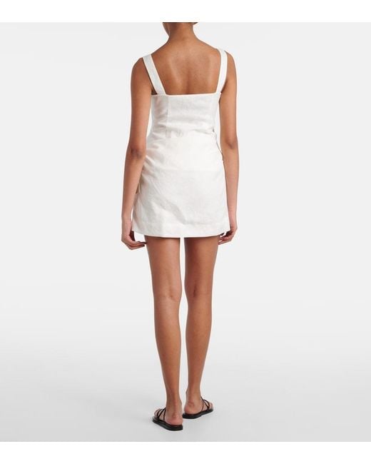 Sir White Jessamine Tie Linen Minidress
