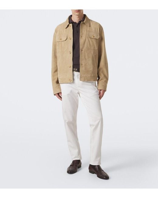 Canali Brown Virgin Wool Polo Sweater for men