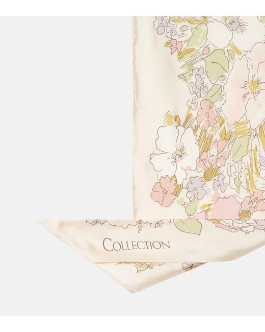 Calvin Klein Natural Lorelai Floral Silk Scarf