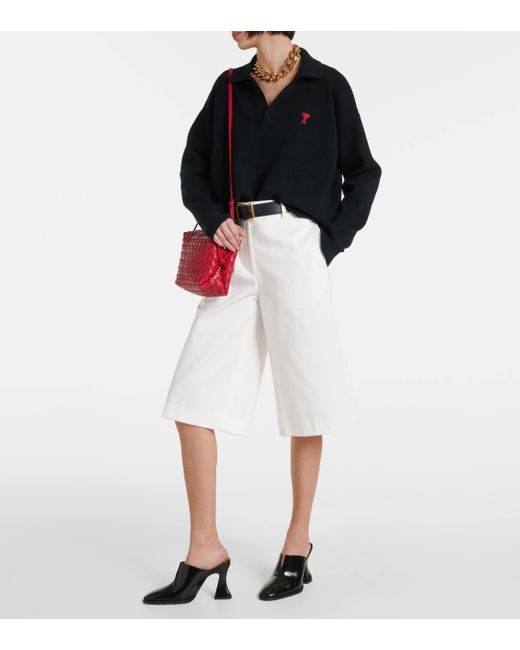 Polo Ami De Cour en coton melange AMI en coloris Black