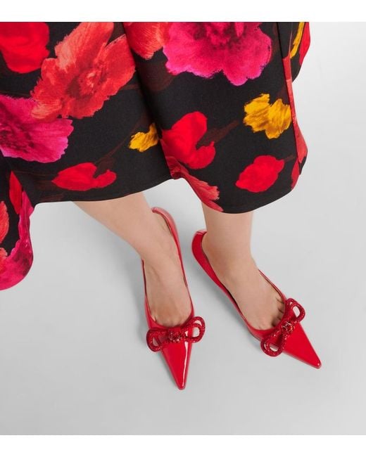 Escarpins 85 En Cuir Verni Mach & Mach en coloris Red