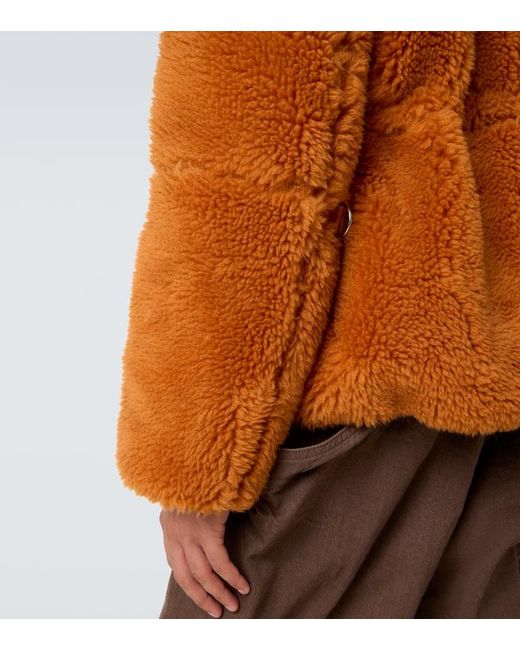 Sacai Jacke Aus Einem Wollgemisch Und Canvas in Orange für Herren