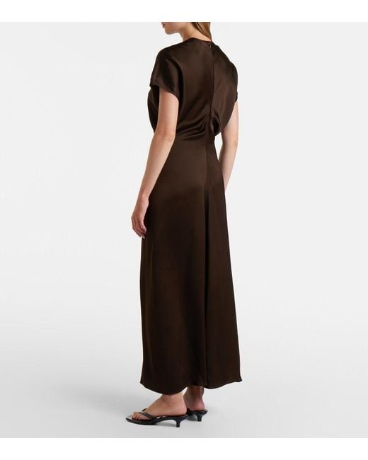 mytheresa brown dress Off-shoulder jersey midi dress in brown - Alaia