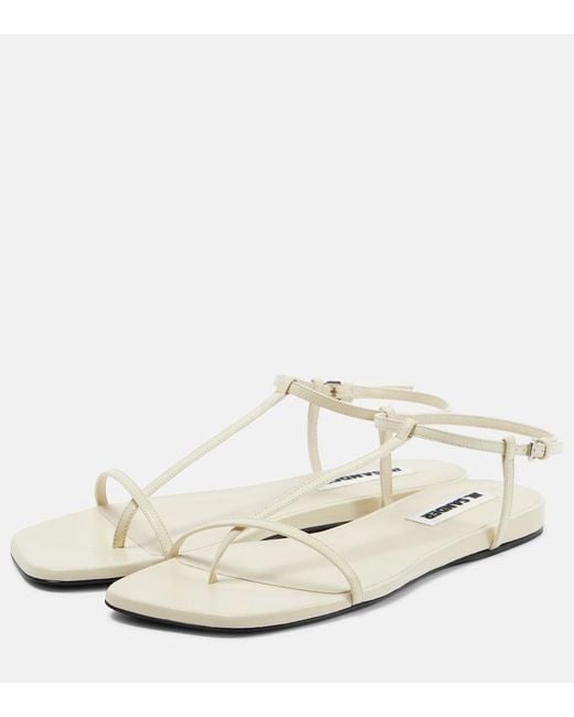 Jil Sander White Leather Thong Sandals