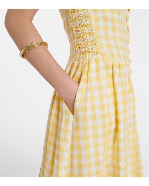 Faithfull The Brand Metallic Fortia Linen Midi Dress