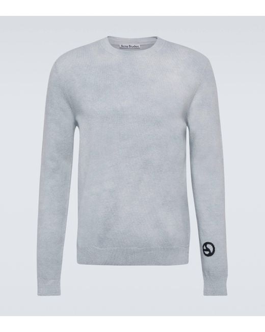 Acne Gray Wool And Cotton-blend Sweater for men