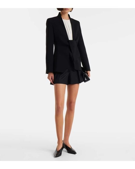 Max Mara Black Ozieri High-Rise Virgin Wool Shorts