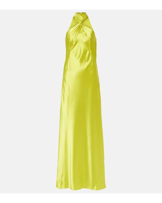 Vestido de fiesta Portico de saten Galvan de color Yellow