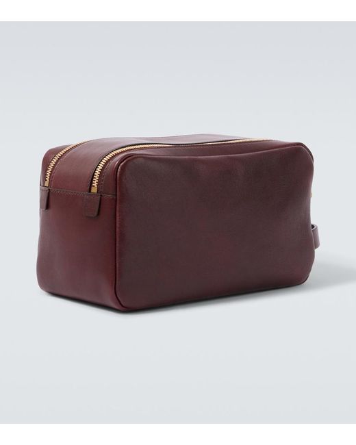 Brunello Cucinelli Red Leather Vanity Bag for men