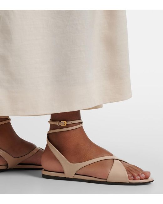 Khaite Black Liria Leather Sandals