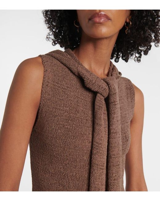 AYA MUSE Brown Maxikleid Rory Aus Einem Baumwollgemisch