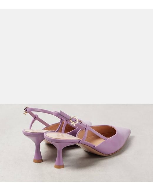 Gianvito Rossi Pink Ascent 55 Leather Slingback Pumps