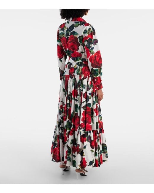 Dolce & Gabbana Floral Tiered Cotton Maxi Skirt