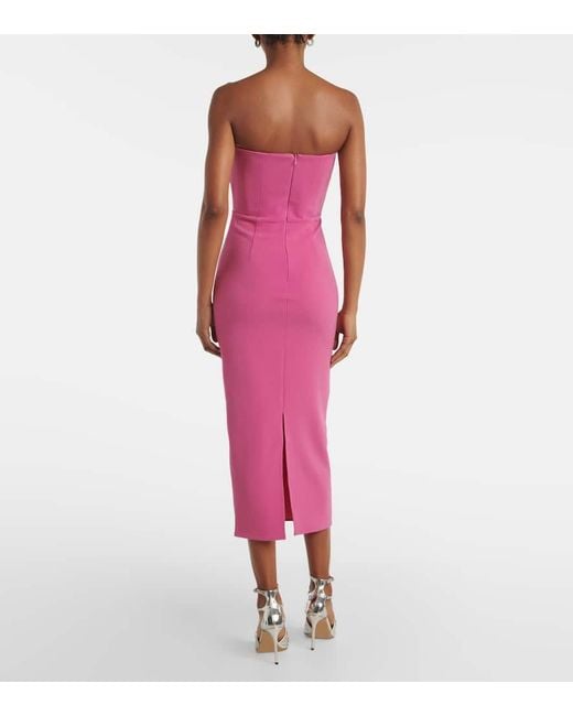 Alex Perry Pink Strapless Midi Dress