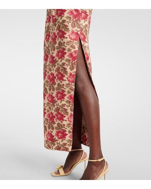 Posse Red Rosalie Floral Linen Bustier Dress