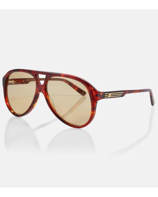 Gucci Brown Aviator Sunglasses