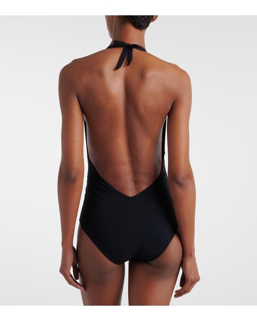 Karla Colletto Blue Solid Embellished Swimsuit